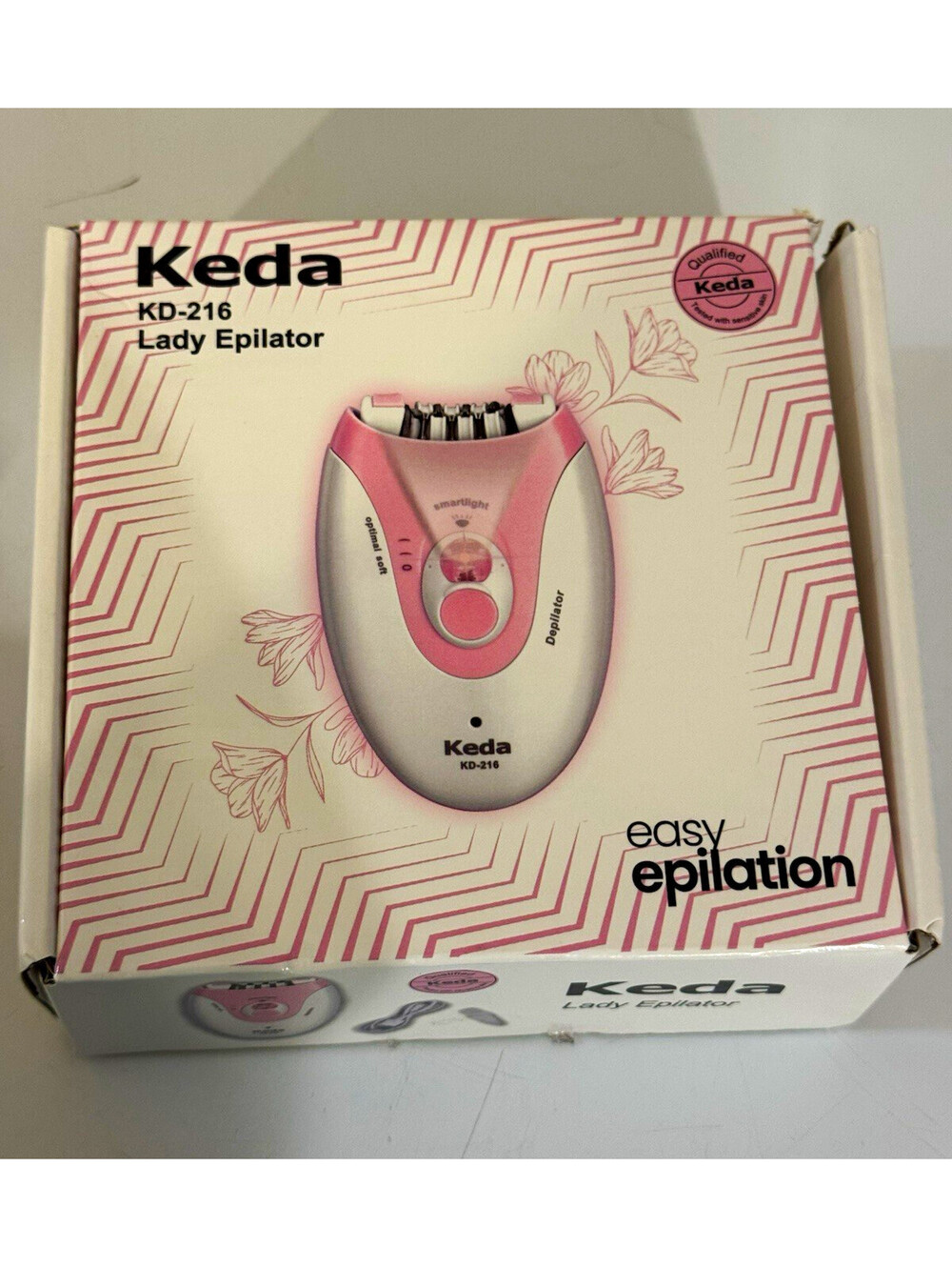 Keda KD-216 Rechargeable Women’s Epilator Hair Remover Smart Light Open Box